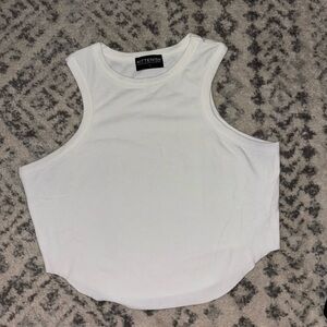 Kittenish white racer back shirt